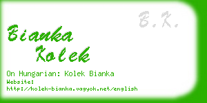 bianka kolek business card